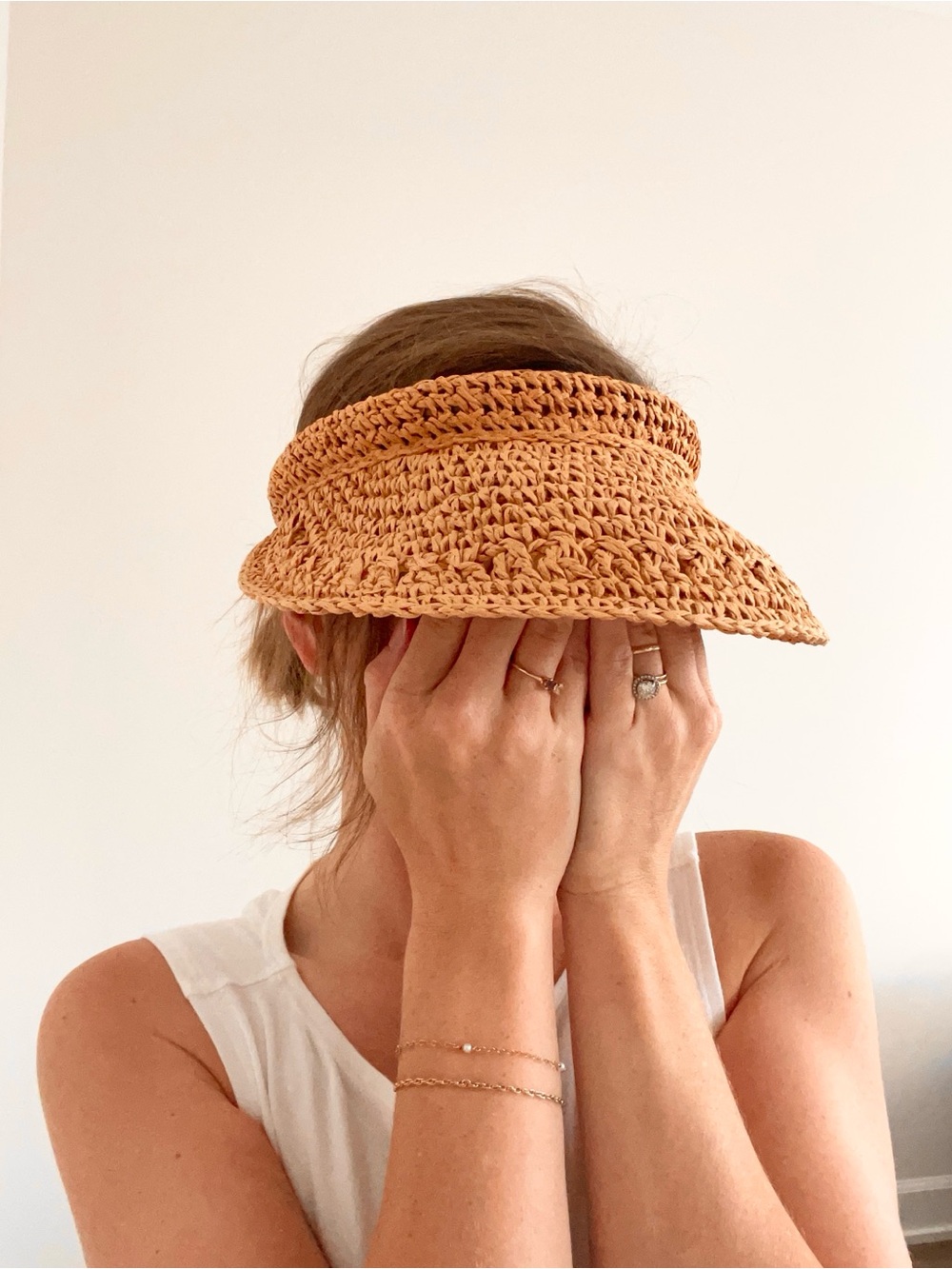 Vintage Woven Straw Visor Hat - Picture 6 of 7